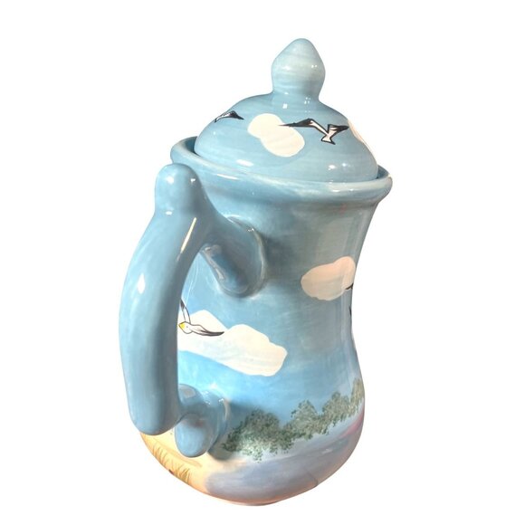 Youngs Heartfelt Kitchen Creations Teapot With Lid  Seaside Nautical Pattern - Picture 6 of 16